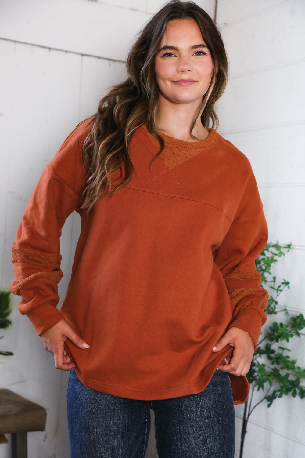 Falling Leaves Rust Pullover