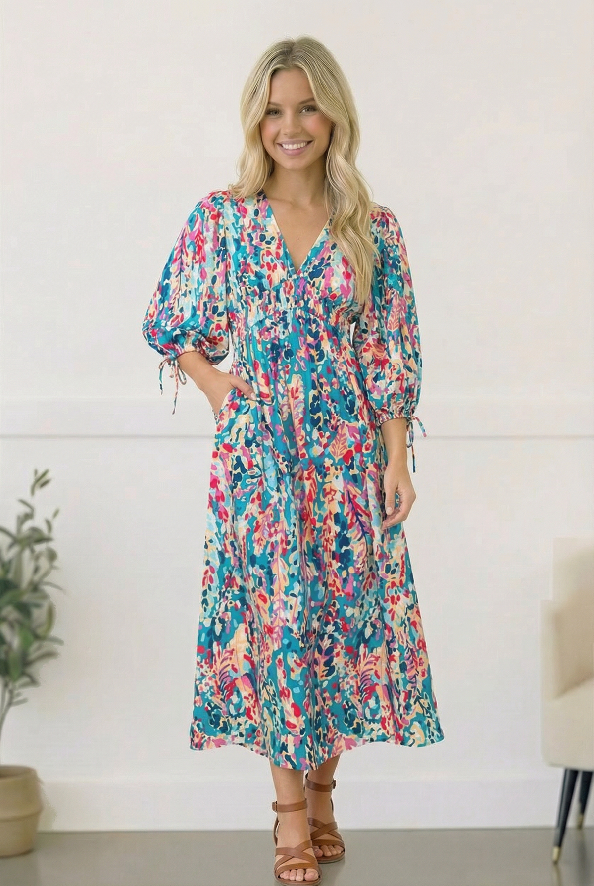 Pop of Paradise Turquoise Dress