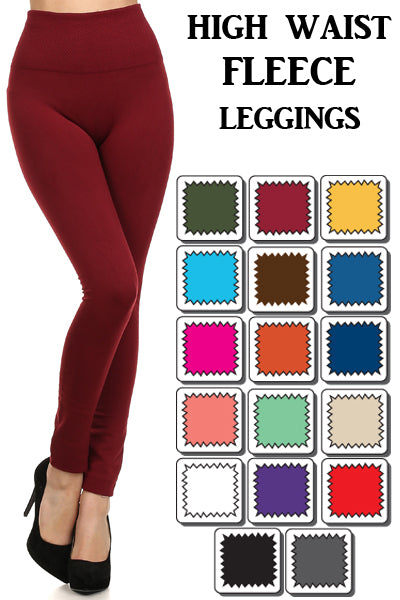 Lady's Full Length Seamless FLEECE Leggings